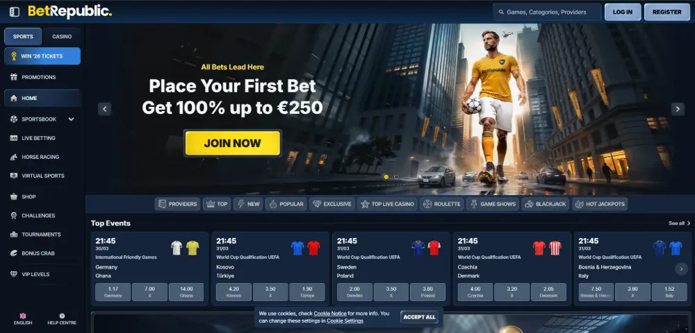 BetRepublic Casino homepage